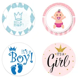 Bella decorazioni per feste per baby shower Adesivi di genere rivelare etichette regalo per feste etichette adesivi fai da te artigianato regalo regalo/baby shower per bambini