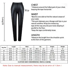 Varma pu leggings kvinnor läder pantaloner höga midja termiska tights stretchy byxor vinter fleece fodrade svarta byxor jegings