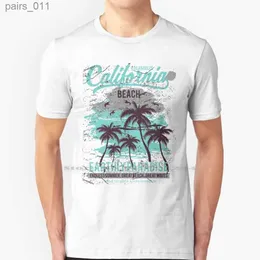 Camicie casual maschile california t-shirt cotone 6xl beach palm los angeles vacanze paradiso surf ondata bikini ragazza yq240409