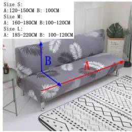 Customized Sofa bed cover for sofa without armrest and bench S/L/M size Elastic Extensible furniture protector in living room