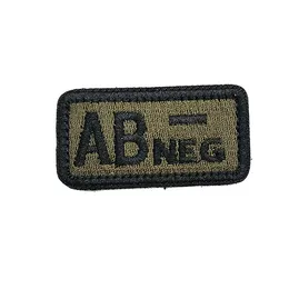 Embroidery Patches Blood Type Positive Negative Military Tactics Badge for Backpack Hook & Loop Army Accessories A B O AB