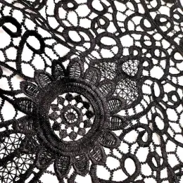 黒い刺繍襟のベニススパンコール花の刺繍アップリケレースネックラインカラーガーメントアクセサリースクラップブッキング