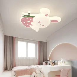 Kronleuchter rosa Erdbeer -Licht süße Kinderzimmer Deckenleuchten geführt moderne romantische Prinzessin Girl Boy Schlafzimmerlampen