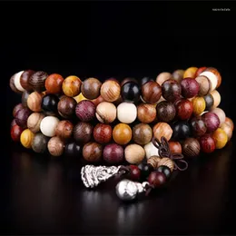 Strand 108st variation av sandelträ tibetanska buddhistiska bönpärlor armband Buddha Mala Rosary Träarmband Bangle Jewelr