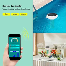 7-i-1 WiFi Smart Water Tester USB Solar Digital Chlorine Meter Ph TDS ORP EC Cl Temp Salinity Water Test Analyzer Aquarium Pool