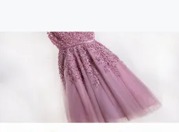 Женщины короткие вечерние платья 2021 пыльные розовые платья подружки невесты дешевые платья для выпускного колена кружев