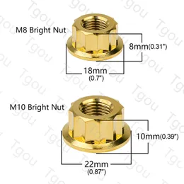 Tgou Titanium Nut M5/M6/M8/M10/M12 Bi Hex Flange 12 Point Nuts for Motorcycle Retrofit