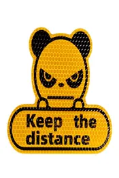 الباندا تحافظ على المسافة بين الملصقات العاكسة للسيارات العاكسة الفلورسنت الأصفر سداسي العسل الرسوم المتحرك DE5588406