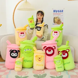 2024 Großhandel niedliche gefüllte Anime Animal Doll Plüsch Spielzeug Milch Tee Kissen Spielzeug Home Dekoration 14 Styles DHL