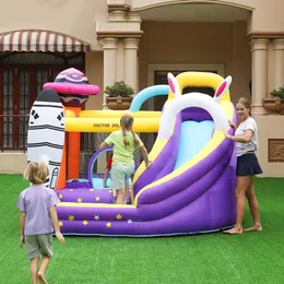 Castello gonfiabile portatile in vendita bouncer combinato per bambini jumper bounce house con diapositiva da gioco da gioco per interni giocattoli divertenti tema spaziale per l'intrattenimento del cortile