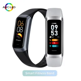 Saatler 1.1 '' AMOLED SMART SWATCH VÜCUT SICAM MONİT MONİTE Fitness Saat Spor Su Geçirmez Erkekler Kadınlar İçin Akıllı Saat Bando IOS Android 2023