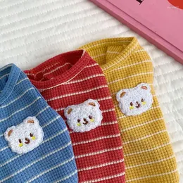 Dog Apparel Stripe Pet Clothes Cute Sticker Dogs Vest Summer Puppy Small Medium Thin Clothing Chihuahua Yorkshire Ropa Perro