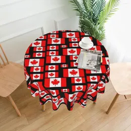 테이블 천 빨간 잎 식탁보 캐나다 깃발 이벤트를위한 복고풍 둥근 크리스마스 파티 커버 디자인 장식