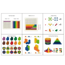 Os bloqueios de madeira bloqueiam os teasers do cérebro coloridos 3D cubos russos empilhando o brinquedo educacional com bolsa de armazenamento Presente de brinquedo perfeito