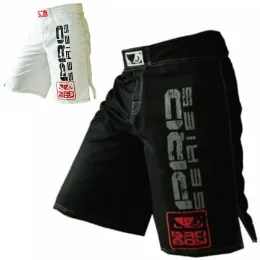 Shorts da 1 pcs di alta qualità durevoli pantaloncini bianchi/neri mMA ferenti di combattimento mma cortometraggi in poliestere sport fitness