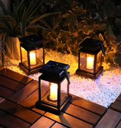 Hanging Solars Lamps wasserdichte LED Outdoor -Kerze Laterne in Garten Terrasse Deck Solar Kerzen Lampe usastar2061418 dekoriert