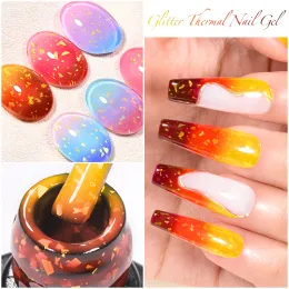 10/12 pezzi di smalto per gel di gel termico set di temperatura che cambia la vernice semi permanente immergiti dal kit di nail art a LED UV