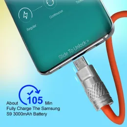 Premium Micro USB Cep Telefon Kablosu Android Telefon Şarj Cihazı Veri Kablosu 120W 6A Samsung Xiaomi için Hızlı Şarj Kabloları