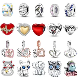 925 Серебряная серебряная любовь позиционировать пряжку животное Diy Fine Beads Charms подходит оригинальный браслет Pandora Women Jewelry