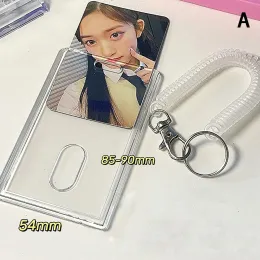 Transparent Acrylic Kpop Photocard Photo Protector Holder Idol Photo Card Sleeves Pendant Keychain School Card Case Cover