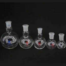 25 ml 50 ml Borosilikatglas 14/23 19/26 24/29 One Mouth Kort hals platt bottenkolvkok för laboratorium