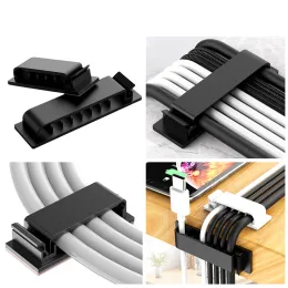 Kabelhållare Cord Organizer Silikon Kabelhantering USB Winder Desktop Tidy Cable Clips för musens hörlurtrådsorganisatör