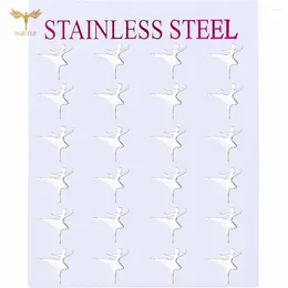 Stud Earrings 12 Pairs Pack Beautiful Dance Girl For Women Stainless Steel Ear Piercing Jewelry Small Earings Set Party Gifts