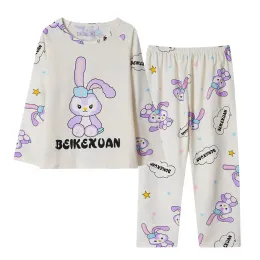 2024 Autumn Children Milk Silk Pigiamas Set kawaii sanrioed anime cannamoroll kuromi ragazzi ragazze abbigliamento per bambini abiti da letto per bambini