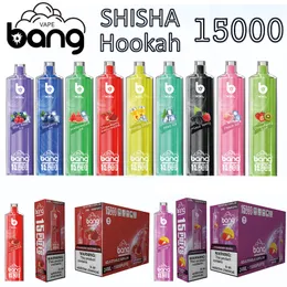 Authentic Bang XXL Shisha Hookah 15000 puffs engångscigarettvape box shisha 15k 24 ml Förfyllda skidor Vaporjuice -enheter 12 smaker