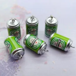 10pcs Drink latas de resina Charms 3D Pingentes de garrafas para jóias Fazendo o chaveiro DIY Flutuante Craft 24*12mm