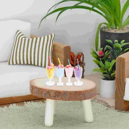 12pcs Dollhouse Ice Cream Decorations Decorations Decords Goblet Model Photo Prop