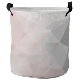 Laundry Bags Geometric Pink Gray Gradient Triangle Dirty Basket Foldable Home Organizer Clothing Kids Toy Storage
