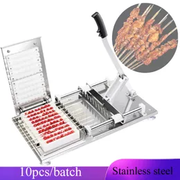 Edelstahl BBQ Spieß String machen Maschine Multifonction Fleischspieß Kebab Maker Maschine Handbuch Werkzeug