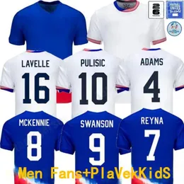 2024 Jerseys de futebol da United Pulisic Ferreira Aaronson Weah Acosta McKennie 23 24 Maillot de Futol Reyna Dest Morgan US A Jersey Rapinoe Dunn Mulheres Crianças Mulheres Crianças