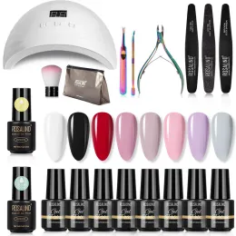 키트 Rosalind Manicure Gel Kit UV LED 램프 매니큐어 세미 펜트 겔 바니시 손톱 세트 7ml 아트를위한 하이브리드 래커 상단베이스