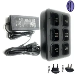 Laddare multifunktionella AC/DC -adapter 6way snabb laddare för Motorola CP200 EP450 CP040 CP140 CP180 DP1400 GP3688 PR400 DEP450 RADIO RADIO