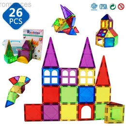 Magneter Magnetic Toys 26st Magnetic Building Blocks Construction Set Toy Magnet Block Tiles Montessori Educational Toys Kids Christmas Gifts 240409