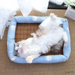 고양이 침대 가구 여름 고양이 침대 쿠션 얼음 실크 실크 쿨 애완 동물 매트 작은 중간 중간 중간 고양