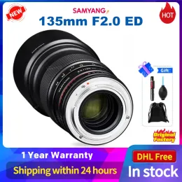 الملحقات Samyang 135mm F2.0 Telephoto Teapto Ed عدسة الإطار الكامل لـ Sony Canon Nikon M4/3 Pentax K Mount Camera Lenses