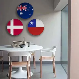 Estatuetas decorativas bandeira de parede de parede de parede de prato de festa de cerâmica para decoração de bar da bandeja do Reino Unido França Brasil