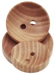30pcs natürliche Farbe Kamelien Holz Getreide Holzknöpfe 15 mm 18 mm 20 mm Nähanfälle für Kleidung dekorativ 2 Löcher Knopf