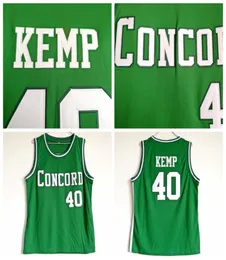 Mens Shawn Kemp 40 Concord High School Basketball Jerseys винтажные зеленые рубашки Sxxl8617205