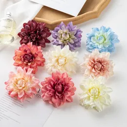 Dekorative Blumen 5pcs 8,5 cm künstliche Pfingstrose Blumenkopf DIY Material Hochzeit Set Seiden Stoff Home Dekoration Schießquote