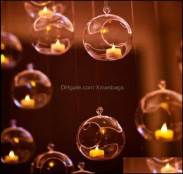 Ljushållare heminredning trädgård 1 st 60mm hängande tealight hållare glas globes terrarium bröllop ljusstake vas dkf7081760