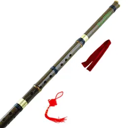 Kinesisk bambu flauta xiao vertikal vindmusikinstrument huilu flöjt 8 hål g/f nyckel flauto med tillbehör
