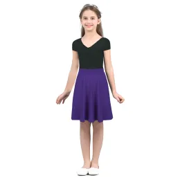 Elegant Ballroom Dance Latin Flamenco Dance Skirt for Kids Girls Ballet Dance Skirt for Gymnastics Workout Practice Leotard