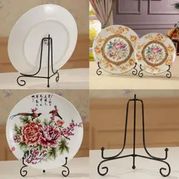 Decorative Figurines 12"-4" Metal Artwork Storage Holders For Home Book Iron Easel Picture Frame Holder Bowl Plate Display Stand