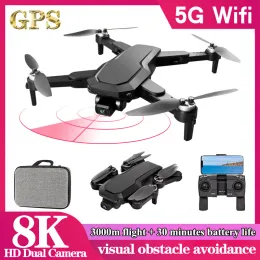 Drones 2022 Новый RC Quadcopter GPS Wi -Fi Drone с широкоугольным 8K 6K 6K Professional Dual HD -камера безмолковой мотор складной подарочный дрон.