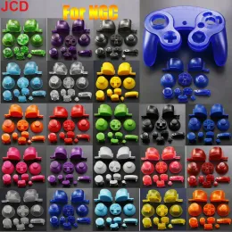 jcd 1Set مجموعة كاملة l r abxy z z beyypads مع أغطية ثلاثية الأبعاد من أجل gameCube لـ NGC D Pads Power On Off Buttons