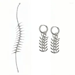 Anhänger Halsketten elegante Dornen Halskette/Ohrringe modische Schlüsselbeutel Kette/Eardops Frauen Schmuck Verstellbare Größe Neckketten BX0C